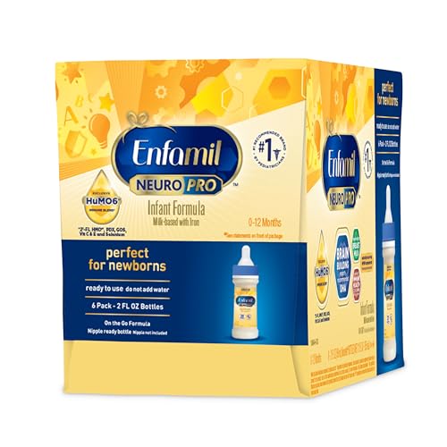 Enfamil NeuroPro Ready-to-Use Baby Formula, Ready to Feed, Brain and Immune Support with DHA, Iron and Prebiotics, Non-GMO, 2 Fl Oz Nursette Bottles (6 count) (Pack of 4), Total 24 bottles