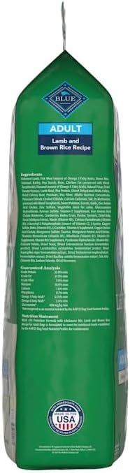 Blue Buffalo Life Protection Formula Adult Dry Dog Food, Helps Build and Maintain Strong Muscles, Made with Natural Ingredients, Lamb & Brown Rice Recipe, 30-lb. Bag