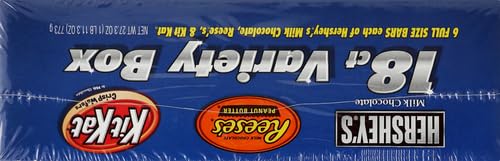 HERSHEY'S, KIT KAT and REESE'S Assorted Milk Chocolate Candy Variety Box, 27.3 oz (18 Count)