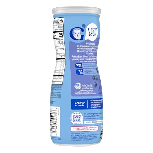Gerber Baby Snacks Puffs, Blueberry, 1.48 Ounce (Pack of 6)