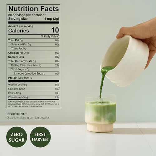 Encha Ceremonial Grade Matcha Powder - Organic First Harvest Japanese Matcha Green Tea, Matcha Tea From Uji, Japan (60g/2.12oz)