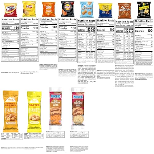 Frito-Lay Ultimate Classic Snacks Package, Variety Assortment of Chips, Cookies, Crackers, & Nuts, (Pack of 40) (Packaging May Vary)