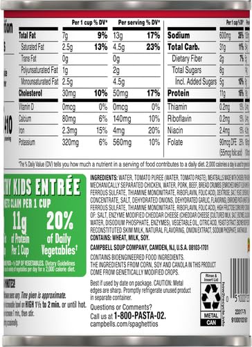 SpaghettiOs Canned Pasta with Meatballs, 15.6 oz Can (12 Pack)