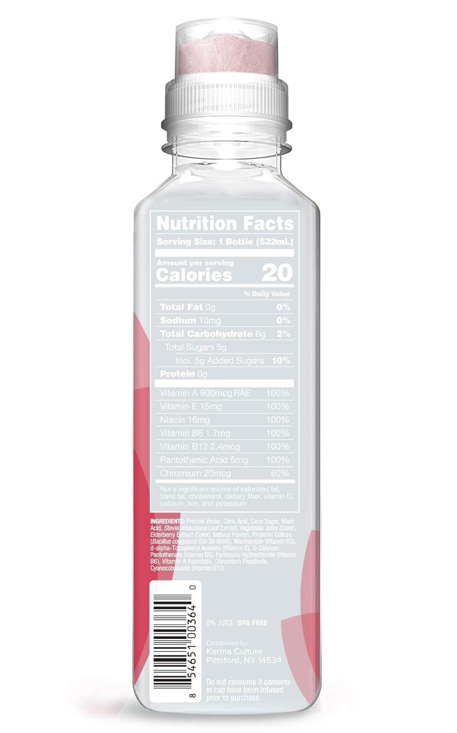 Karma Probiotic Water - 12 Pack, Berry Cherry Drink - Immune & Gut Health Support