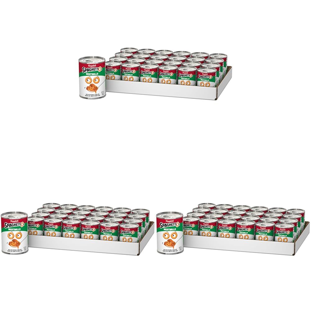SpaghettiOs Canned Pasta with Meatballs, 15.6 oz Can (12 Pack)