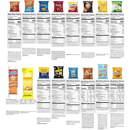 Frito-Lay Ultimate Classic Snacks Package, Variety Assortment of Chips, Cookies, Crackers, & Nuts, (Pack of 40) (Packaging May Vary)