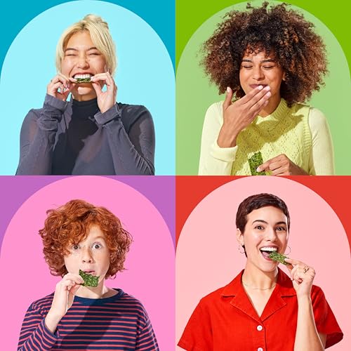 Gimme Seaweed Organic Premium Roasted Seaweed Snacks, Sea Salt, 20 Count, Keto, Vegan, Gluten-Free, Great Source of Omega3s and Iodine, Healthy On-The-Go Snack for Kids and Adults