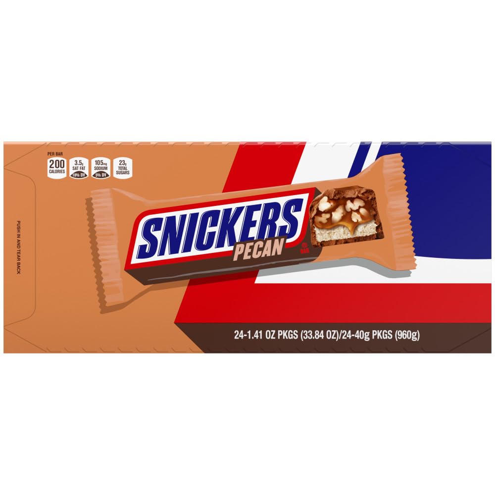 SNICKERS Full Size Bulk Milk Chocolate Candy Bars, 1.86 oz Bar, 48 ct Box