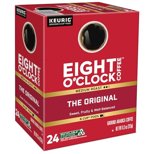 Eight O'Clock Coffee The Original, Single-Serve Keurig K-Cup Pods, Medium Roast Coffee Pods, 72 Count