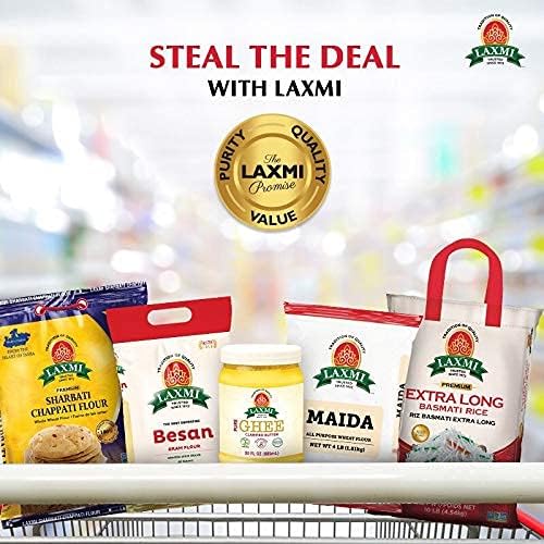 Laxmi Brand, Extra Long Grain Basmati Rice, Free Saffron Included, Made Pure, Made Fresh, Tradition of Quality Since 1972, House of Spices, Product of India (10lb)