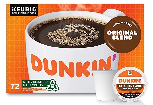 Dunkin' Original Blend Medium Roast Coffee, 60 Keurig K-Cup Pods