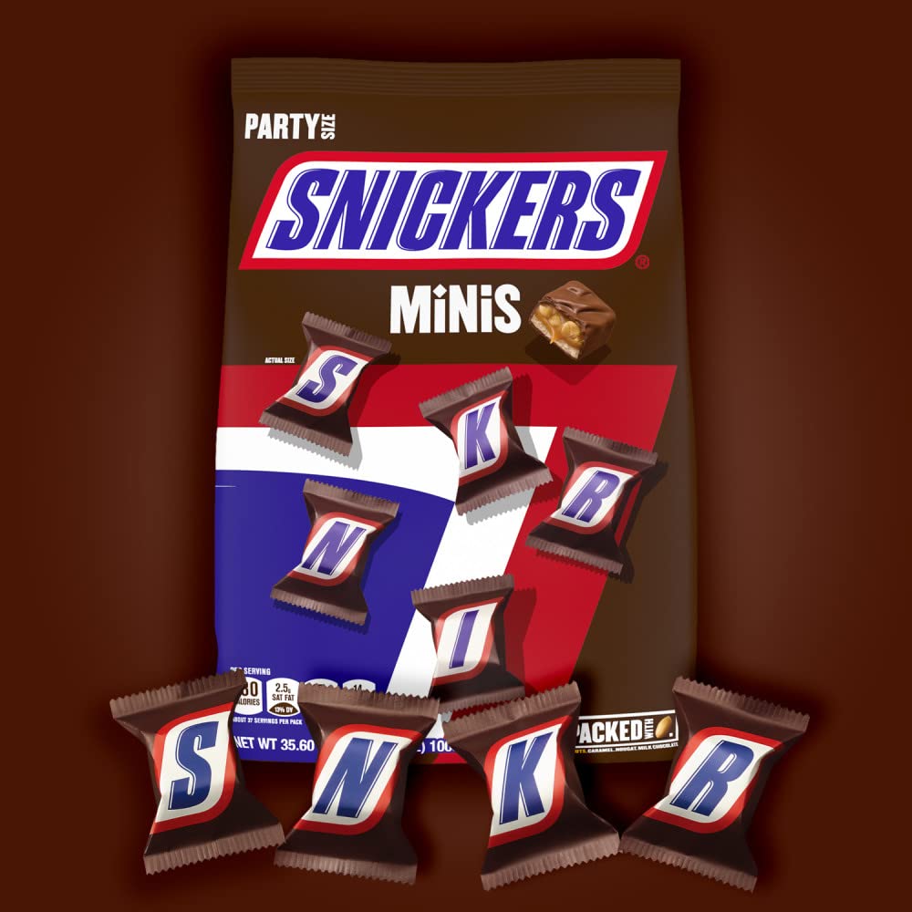 SNICKERS Full Size Bulk Milk Chocolate Candy Bars, 1.86 oz Bar, 48 ct Box