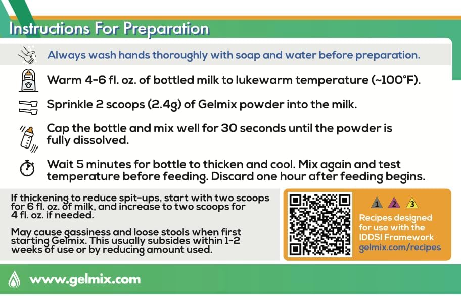 Gelmix Infant Thickener for Breast Milk & Formula, 4.4 oz Jar