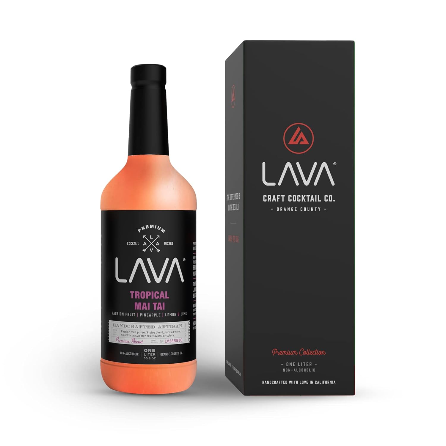 LAVA Premium Spicy Jalapeño Margarita Mix by LAVA Craft Cocktail Co., Made with Real Jalapeños, Agave Nectar, Key Limes, Lots of Flavor and Ready to Use, 1-Liter Glass Bottle