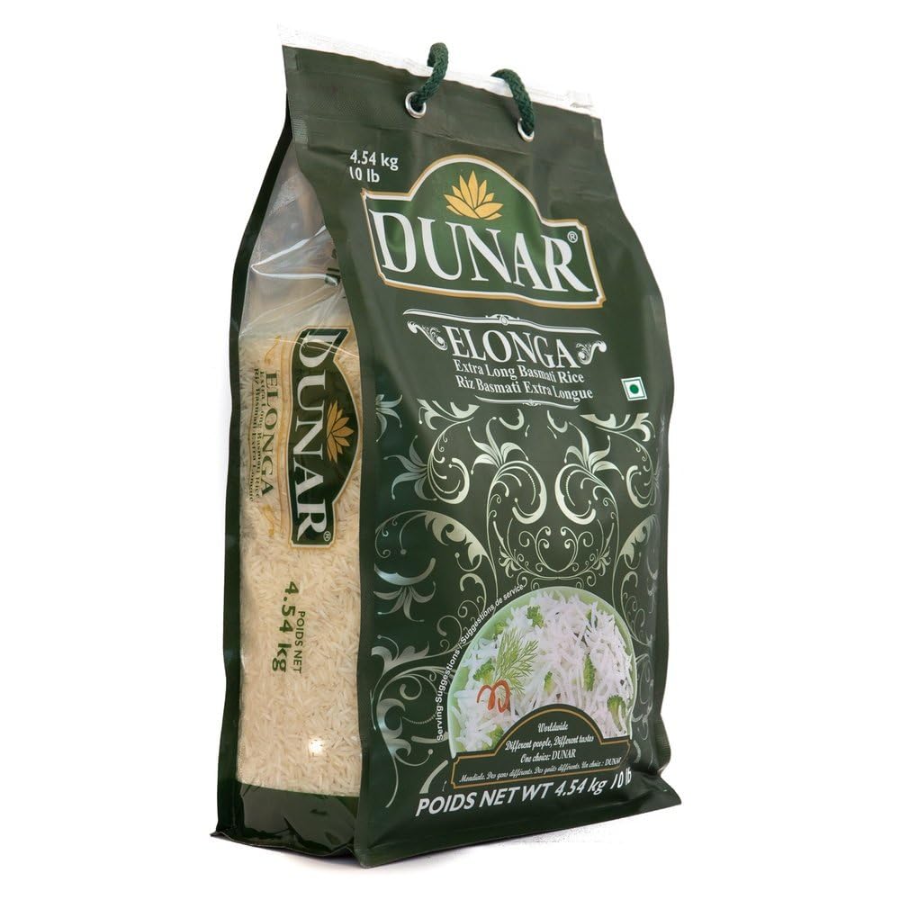 Dunar - Elonga Basmati Rice Premium 1121 Long Grain, 10 Lb