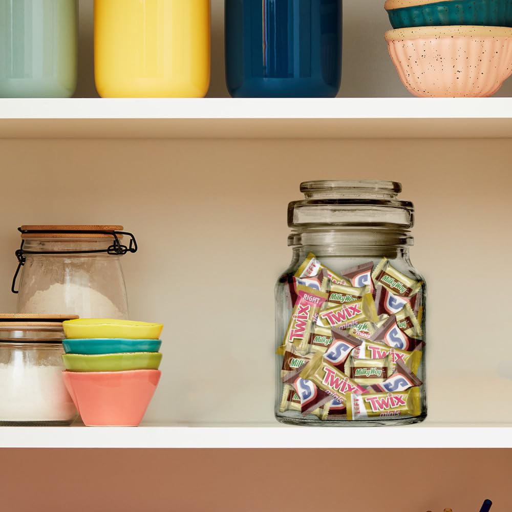 SNICKERS, TWIX & MILKY WAY Minis Assorted Chocolate Candy Variety Pack, Candy Bag, 150 Ct Bulk Bag