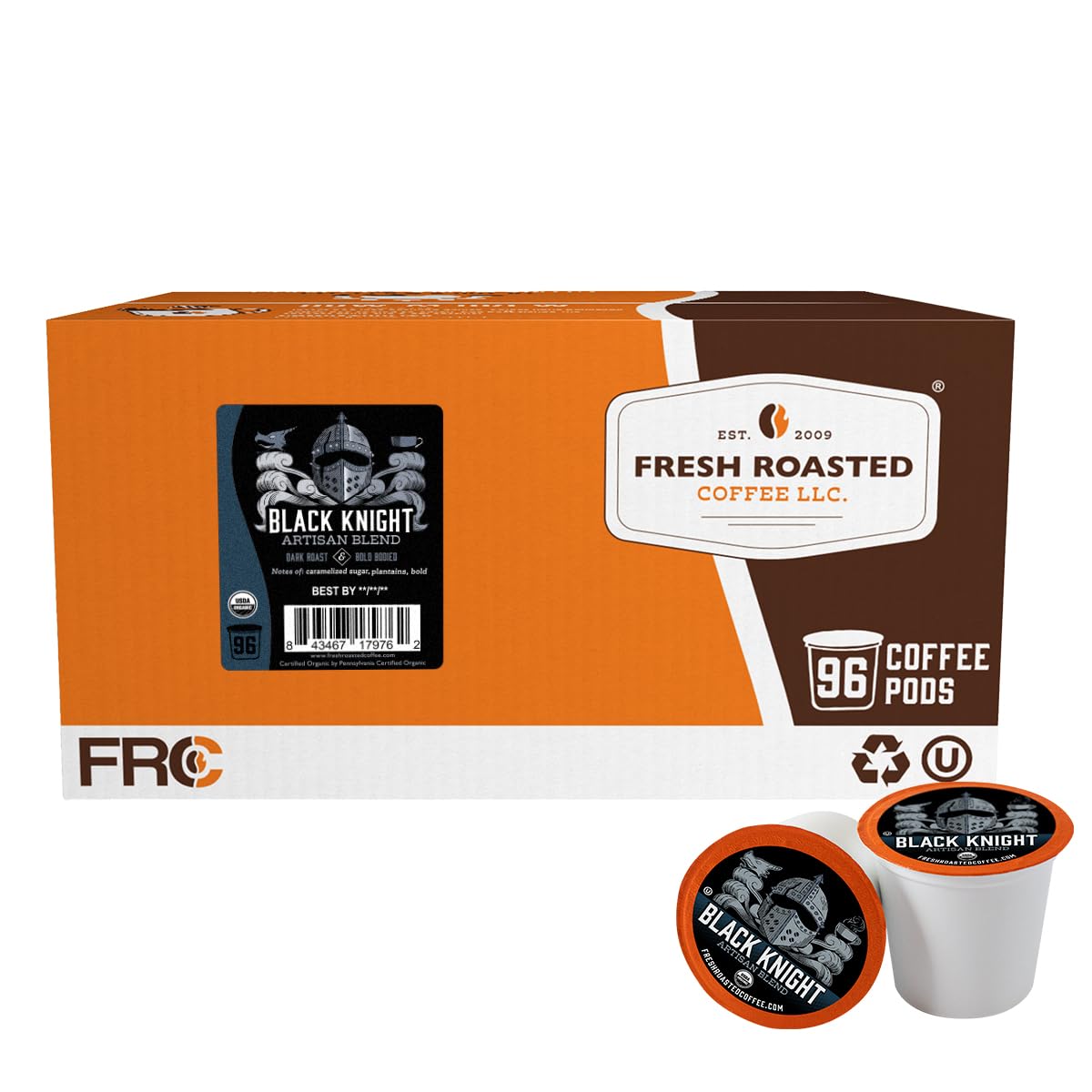 Fresh Roasted Coffee, Italian Roast, Dark, 96 Pods for K Cup Brewers