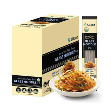 Organic Glass Noodles – [12 Pack - 42oz] – Gluten-Free | Sugar Free | Korean Sweet Potato Vermicelli | Vegan & No Sodium | Low-Calorie Rice & Pasta Alternative for Stir-Fry, Soup & Asian Recipes - O’food