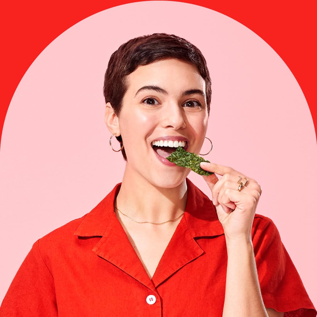 Gimme Seaweed Organic Premium Roasted Seaweed Snacks, Sea Salt, 20 Count, Keto, Vegan, Gluten-Free, Great Source of Omega3s and Iodine, Healthy On-The-Go Snack for Kids and Adults