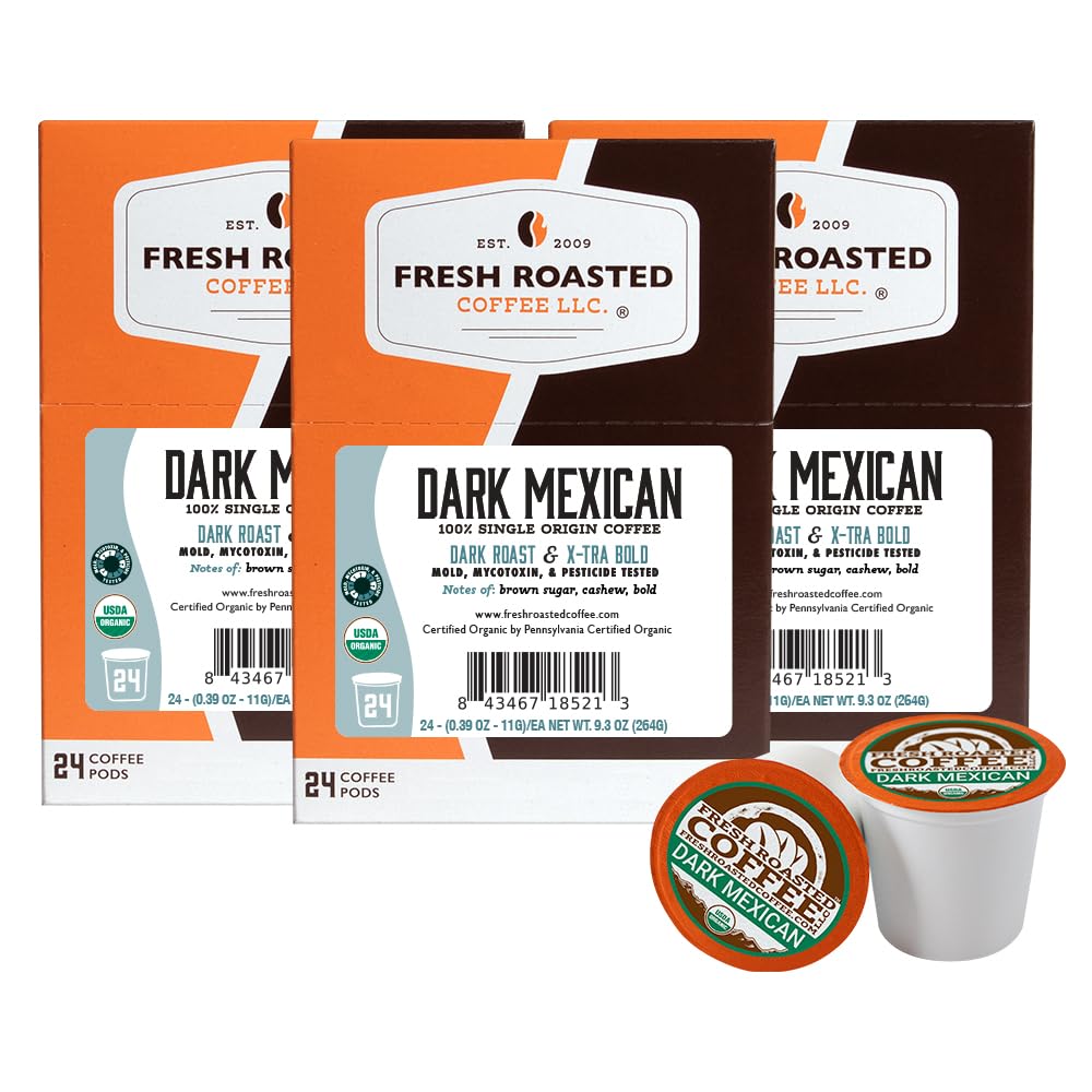 Fresh Roasted Coffee, Italian Roast, Dark, 96 Pods for K Cup Brewers