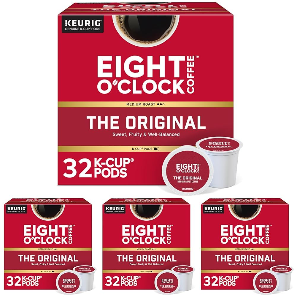 Eight O'Clock Coffee The Original, Single-Serve Keurig K-Cup Pods, Medium Roast Coffee Pods, 72 Count
