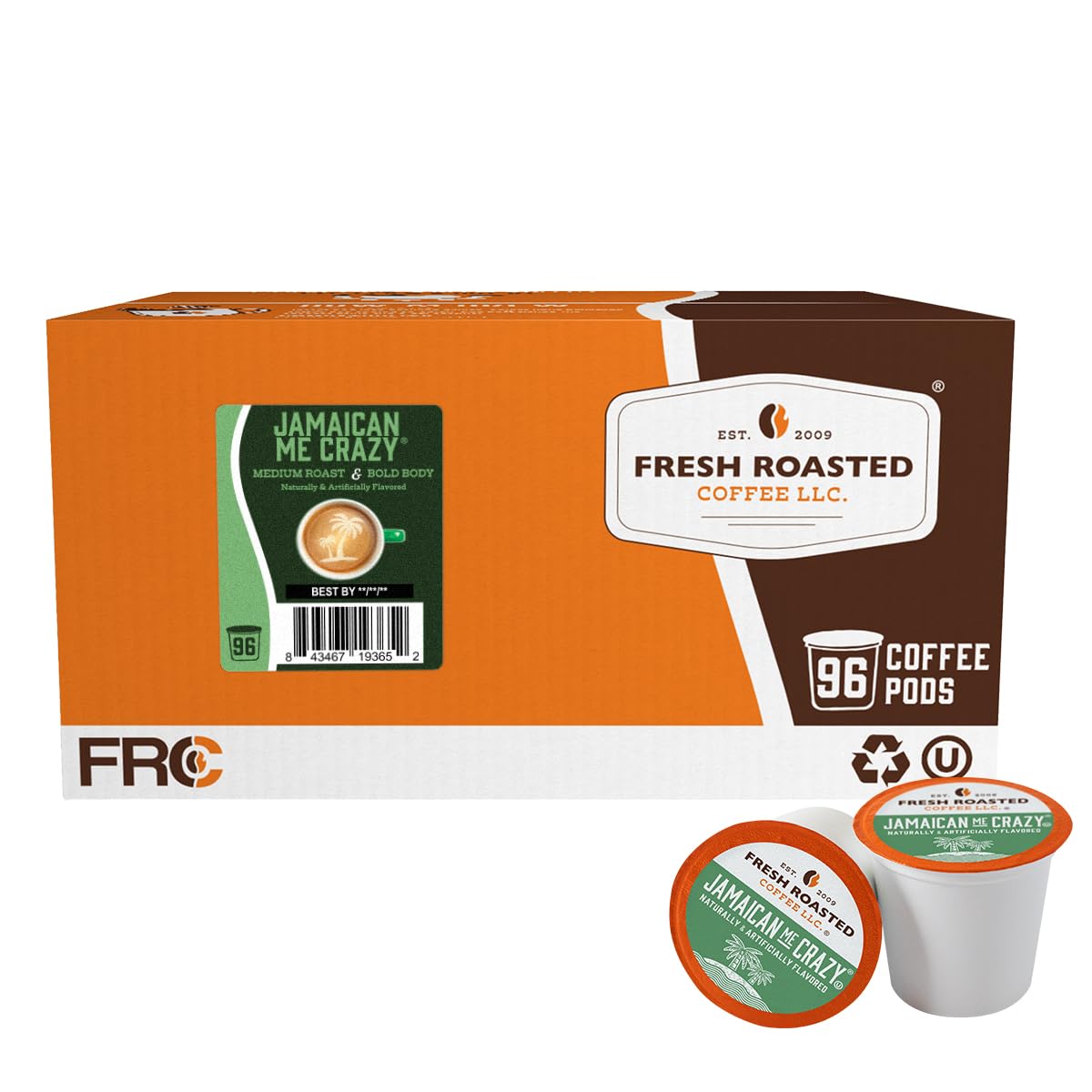 Fresh Roasted Coffee, Italian Roast, Dark, 96 Pods for K Cup Brewers