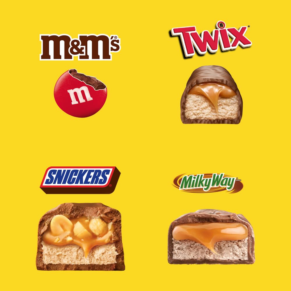 SNICKERS, TWIX & MILKY WAY Minis Assorted Chocolate Candy Variety Pack, Candy Bag, 150 Ct Bulk Bag
