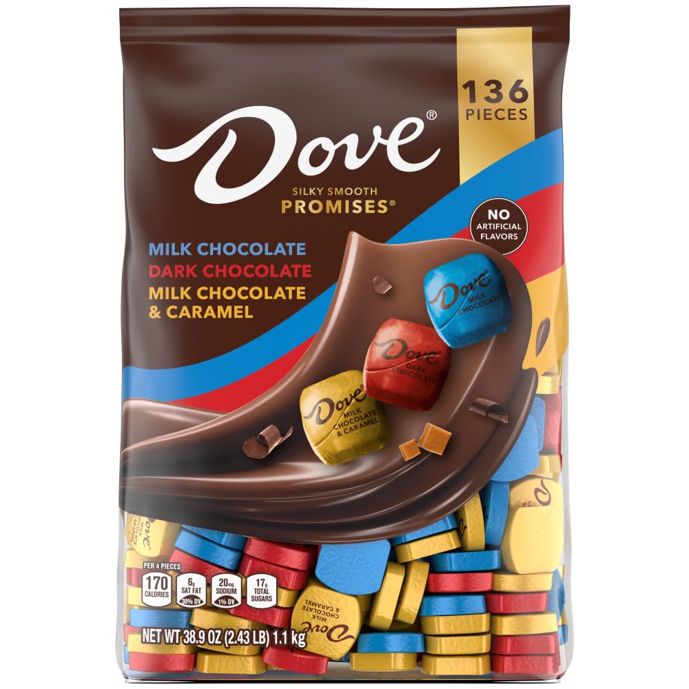 DOVE PROMISES Milk Chocolate Candy Individually Wrapped Bulk Pack (38.09 oz, 136 Piece) Bag