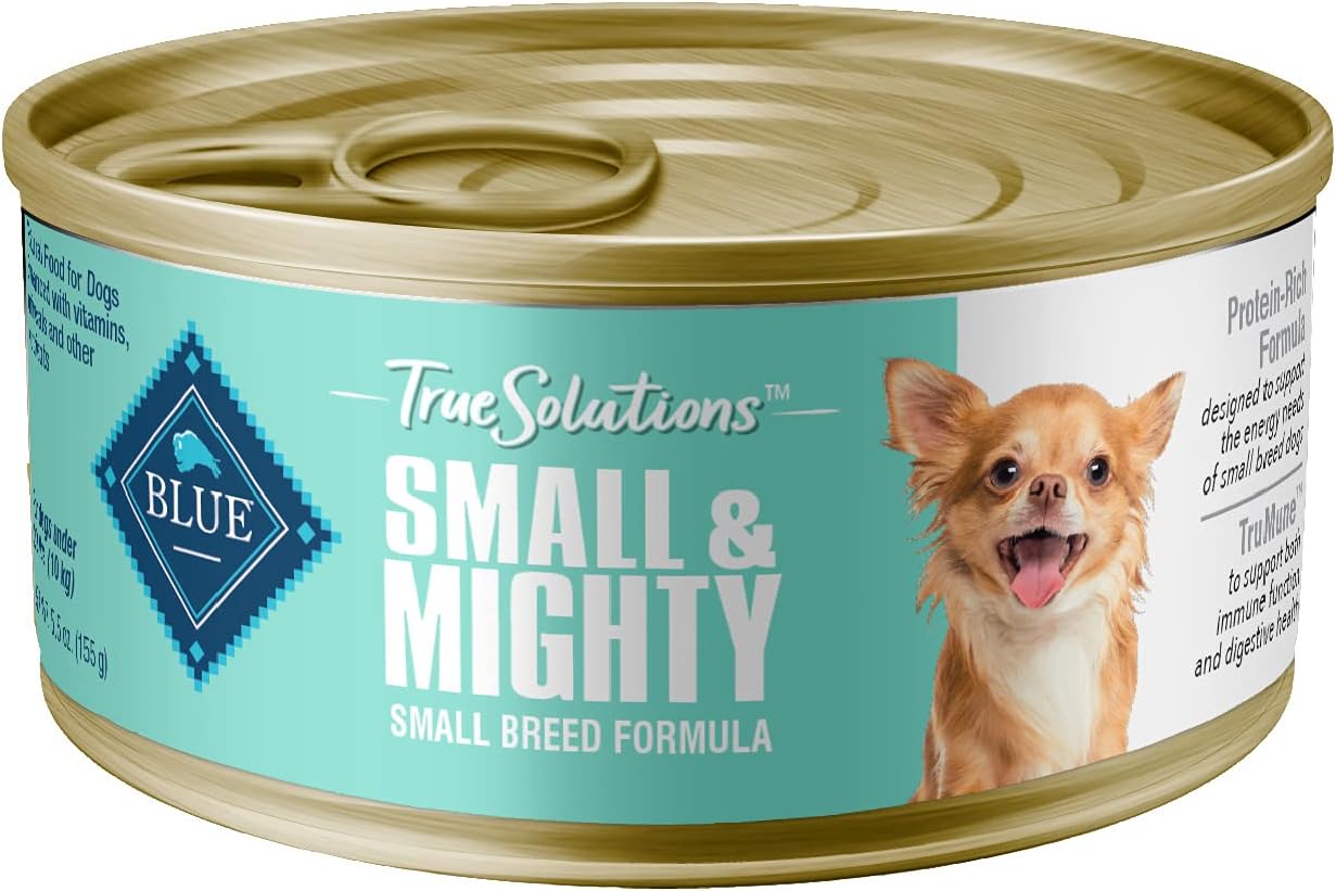 Blue Buffalo True Solutions Small & Mighty Natural Wet Food for Adult Small Breed Dogs, Chicken, 5.5-oz cans (24 Count)
