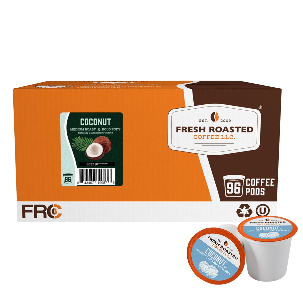 Fresh Roasted Coffee, Italian Roast, Dark, 96 Pods for K Cup Brewers