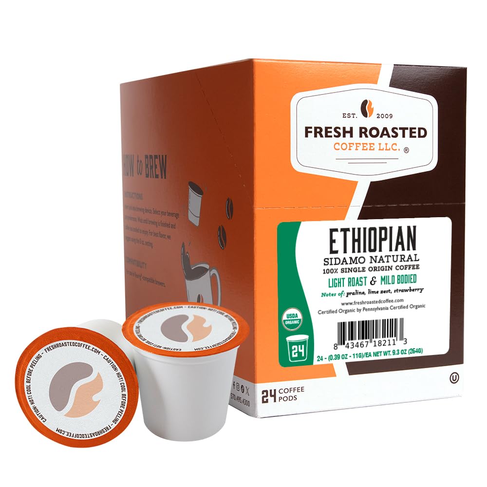 Fresh Roasted Coffee, Italian Roast, Dark, 96 Pods for K Cup Brewers