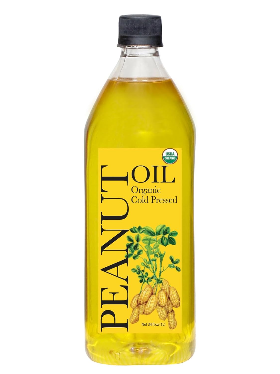 Daana Peanut Oil: CERTIFIED USDA ORGANIC, EXTRA VIRGIN, COLD PRESSED (34 Fl oz)