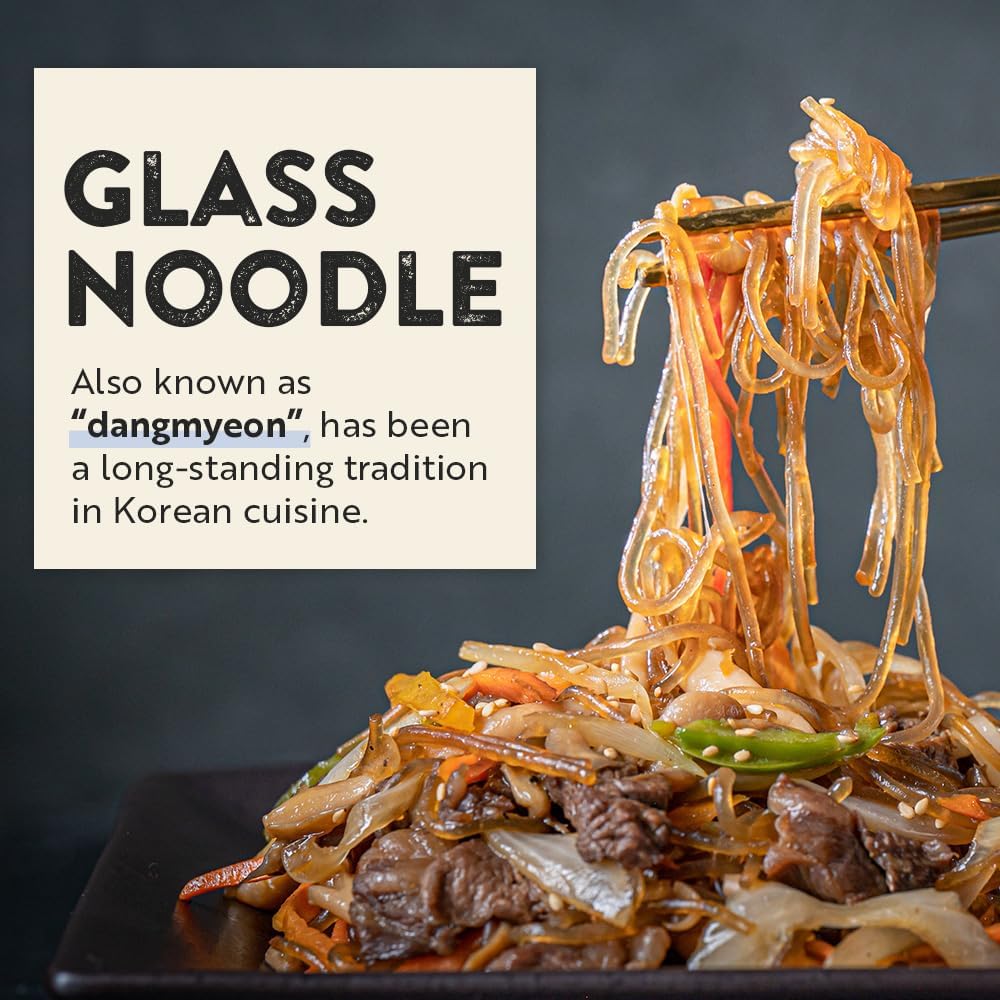Organic Glass Noodles – [12 Pack - 42oz] – Gluten-Free | Sugar Free | Korean Sweet Potato Vermicelli | Vegan & No Sodium | Low-Calorie Rice & Pasta Alternative for Stir-Fry, Soup & Asian Recipes - O’food