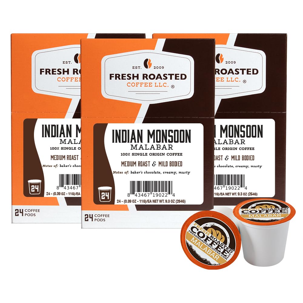 Fresh Roasted Coffee, Italian Roast, Dark, 96 Pods for K Cup Brewers