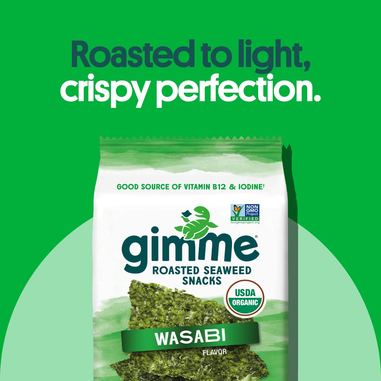 Gimme Seaweed Organic Premium Roasted Seaweed Snacks, Sea Salt, 20 Count, Keto, Vegan, Gluten-Free, Great Source of Omega3s and Iodine, Healthy On-The-Go Snack for Kids and Adults