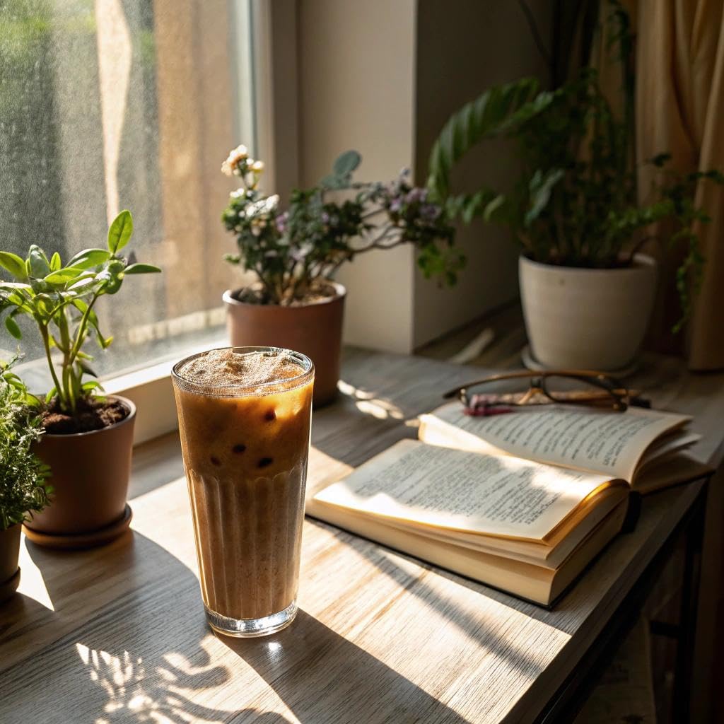 Clevr Organic Matcha Green Tea Latte, Instant Ceremonial Grade, Superfood Powder Blend with Oat Milk, Lions Mane, Reishi Mushroom, Coconut Cream, Ashwagandha, Serve Hot or Iced, (14 Lattes)