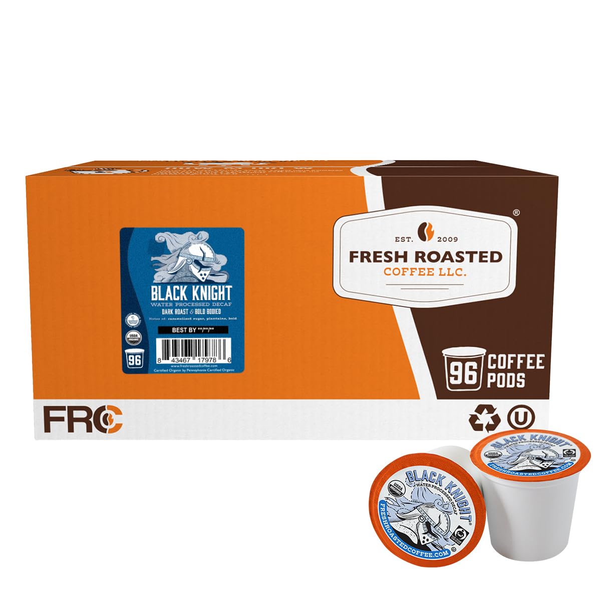 Fresh Roasted Coffee, Italian Roast, Dark, 96 Pods for K Cup Brewers