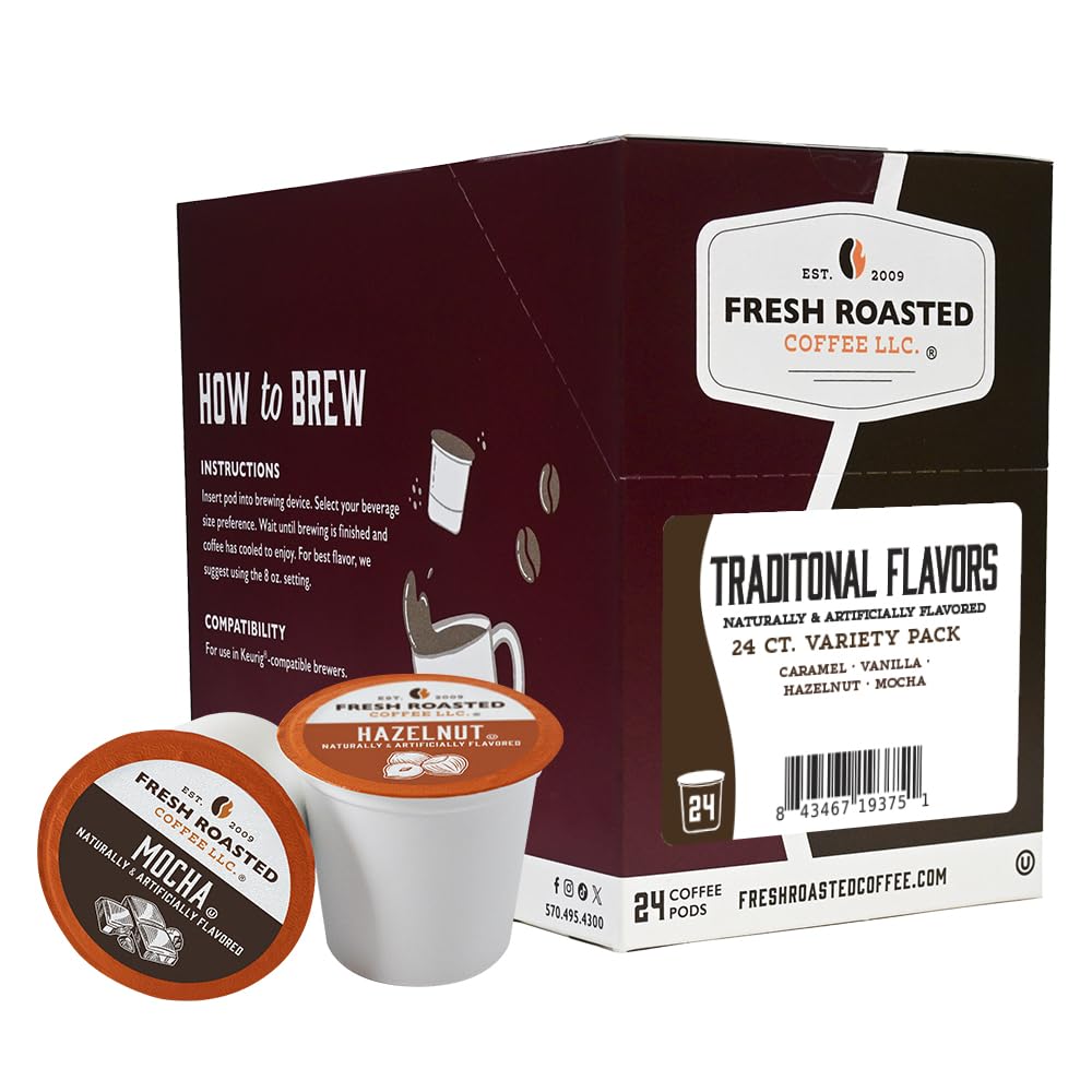 Fresh Roasted Coffee, Italian Roast, Dark, 96 Pods for K Cup Brewers