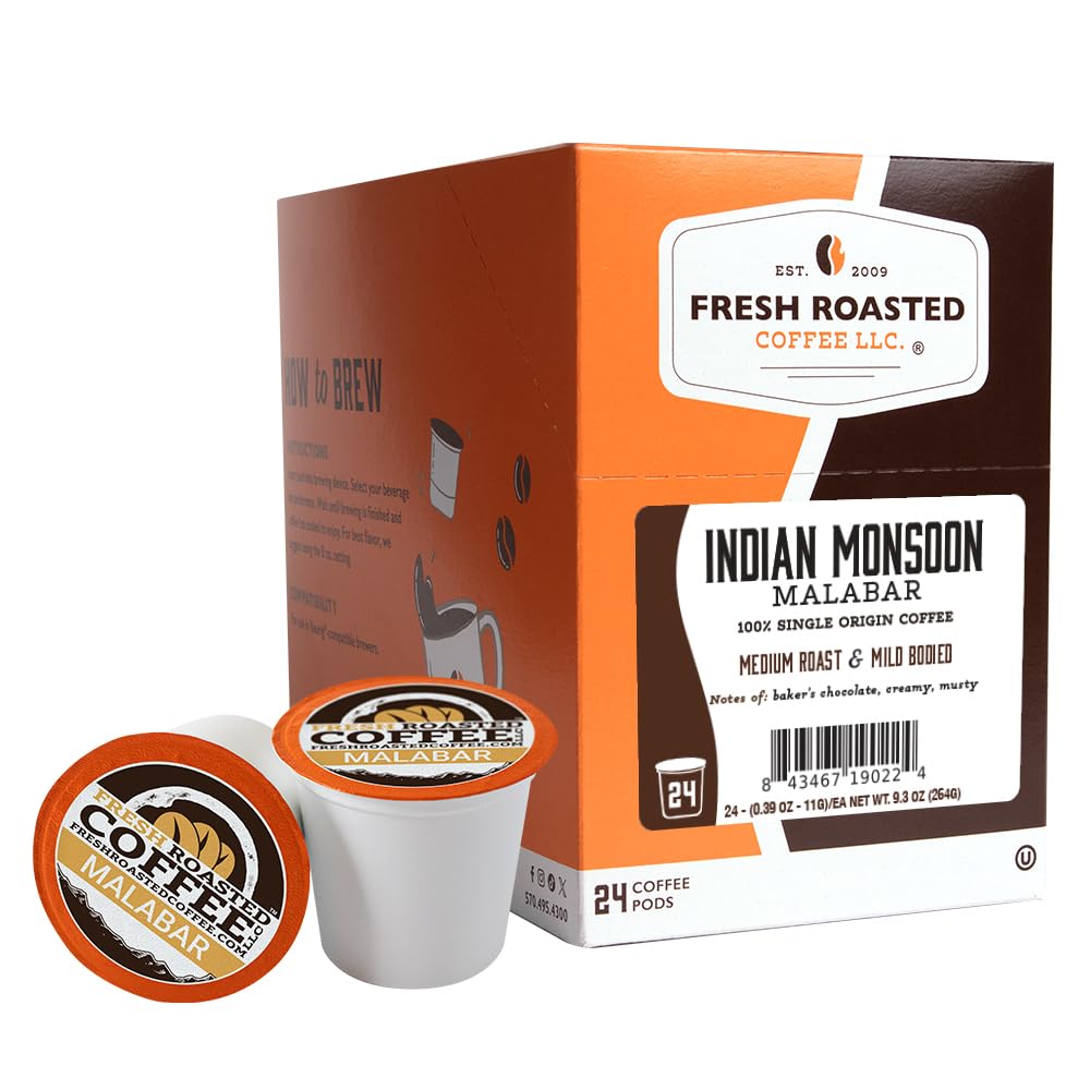 Fresh Roasted Coffee, Italian Roast, Dark, 96 Pods for K Cup Brewers