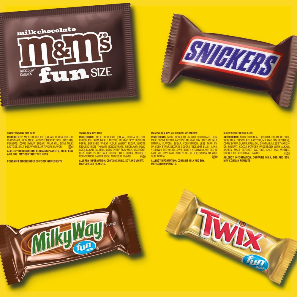 SNICKERS, TWIX & MILKY WAY Minis Assorted Chocolate Candy Variety Pack, Candy Bag, 150 Ct Bulk Bag