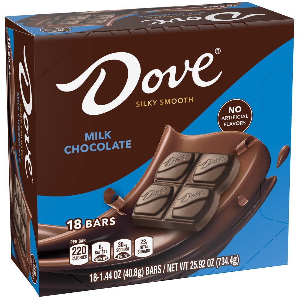 DOVE Dark Chocolate Candy Bars, Full Size Candy Bars, Suitable for Snacking, Parties, and Gift Baskets, 1.44 oz (Pack of 18)