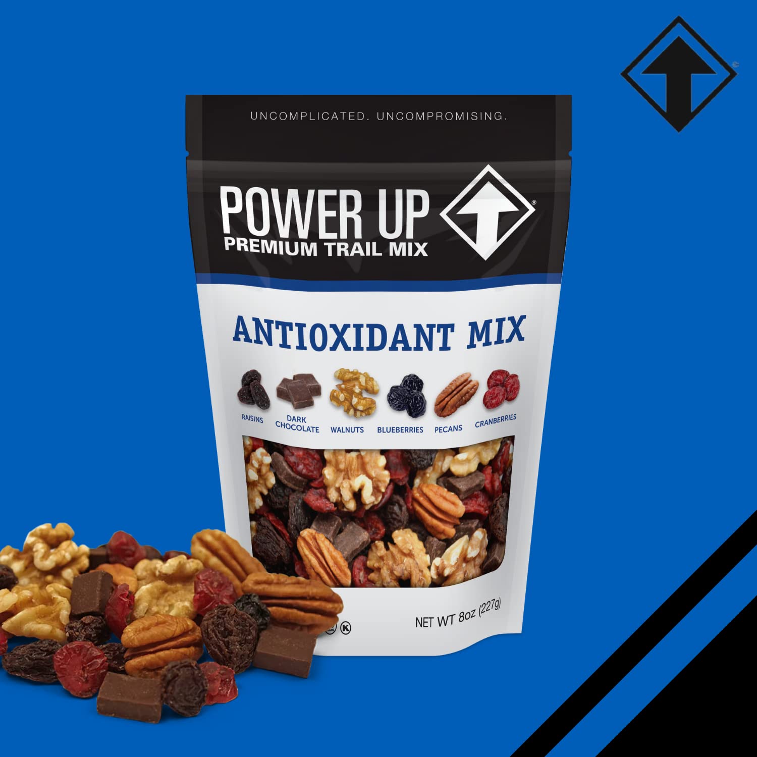 Power Up High Energy Trail Mix By Gourmet Nut, Walnuts, Banana Chips, Cashews, Coconut, Cranberries & Papaya Mix - Keto & Paleo Friendly Snacks - Non GMO Vegan Gluten Free Kosher, 8oz Bags, Pack of 4