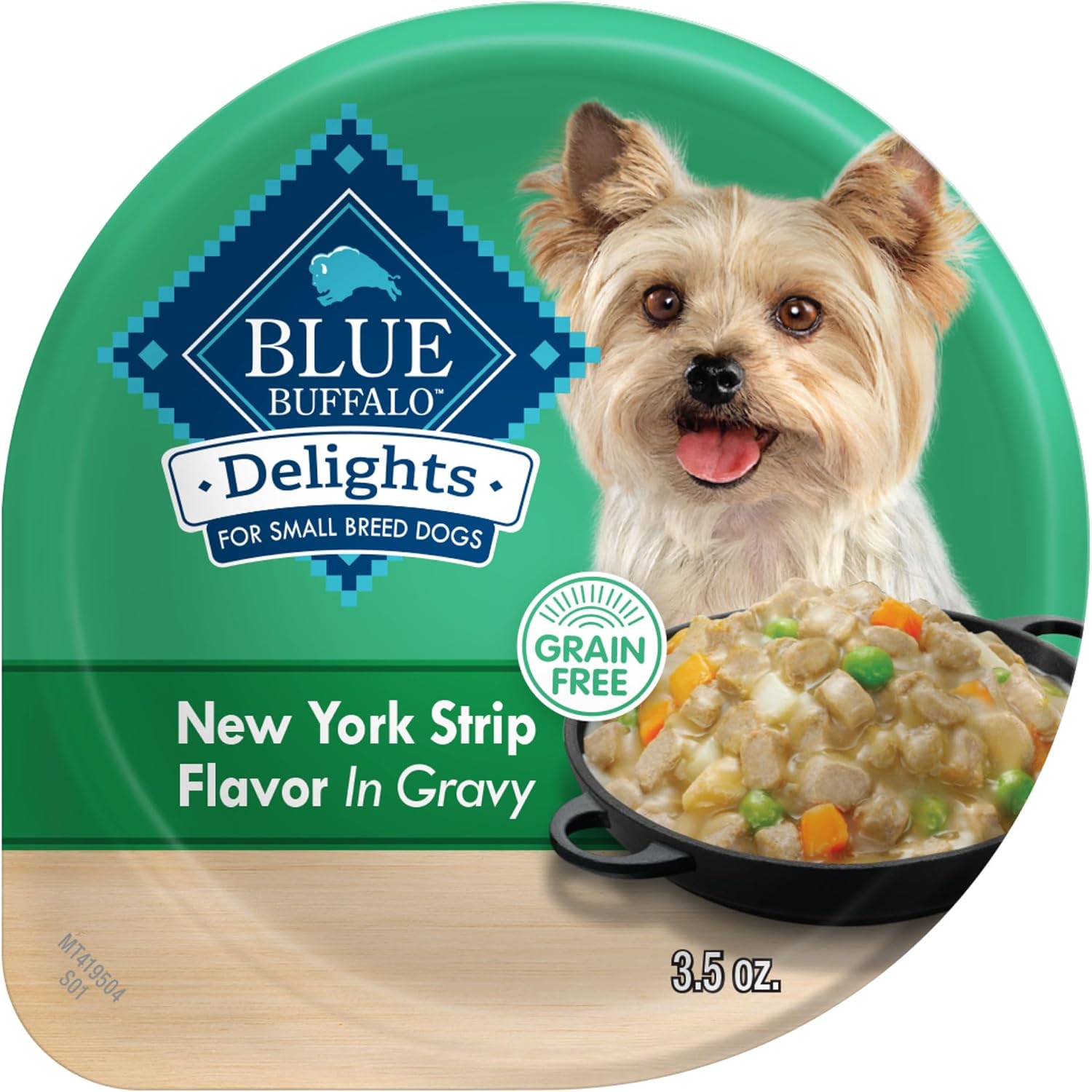 Blue Buffalo Delights Natural Adult Small Breed Wet Dog Food, Variety Pack, Made with Natural Ingredients, Filet Mignon & New York Strip Recipe in Hearty Gravy, 3.5-oz. Cups (12 Count, 6 of Each)
