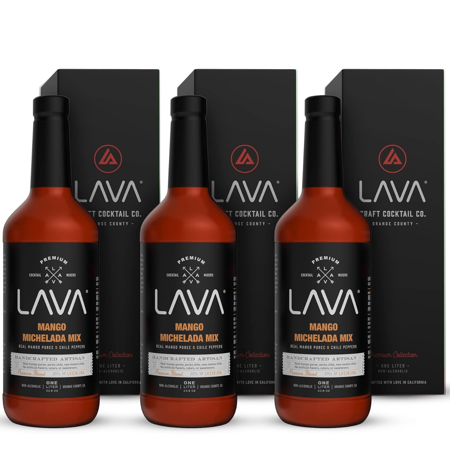 LAVA Premium Spicy Jalapeño Margarita Mix by LAVA Craft Cocktail Co., Made with Real Jalapeños, Agave Nectar, Key Limes, Lots of Flavor and Ready to Use, 1-Liter Glass Bottle