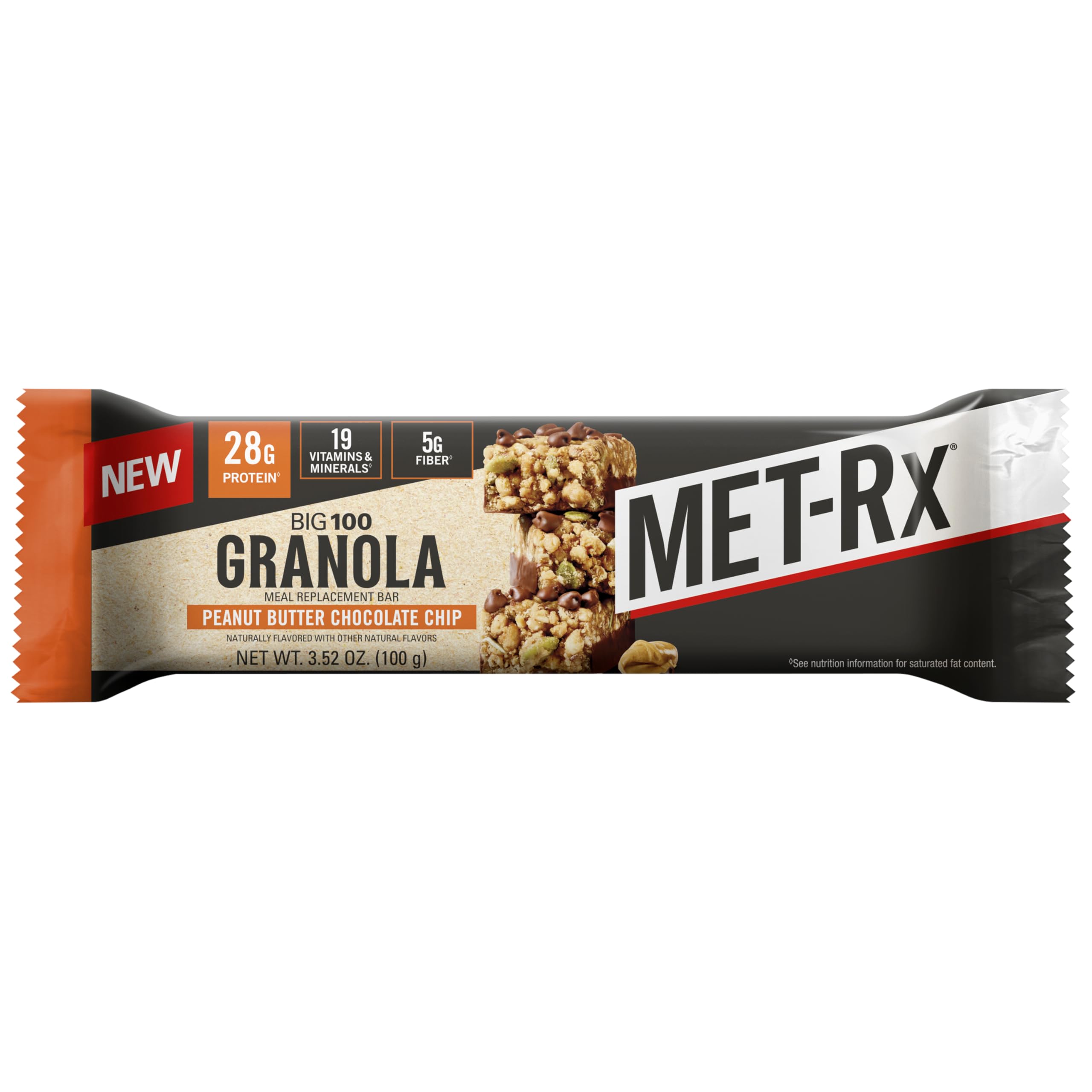 MET-Rx Big 100 Protein Bar, Meal Replacement Bar, 32G Protein, Super Cookie Crunch, 9 Bars (Pack of 1)