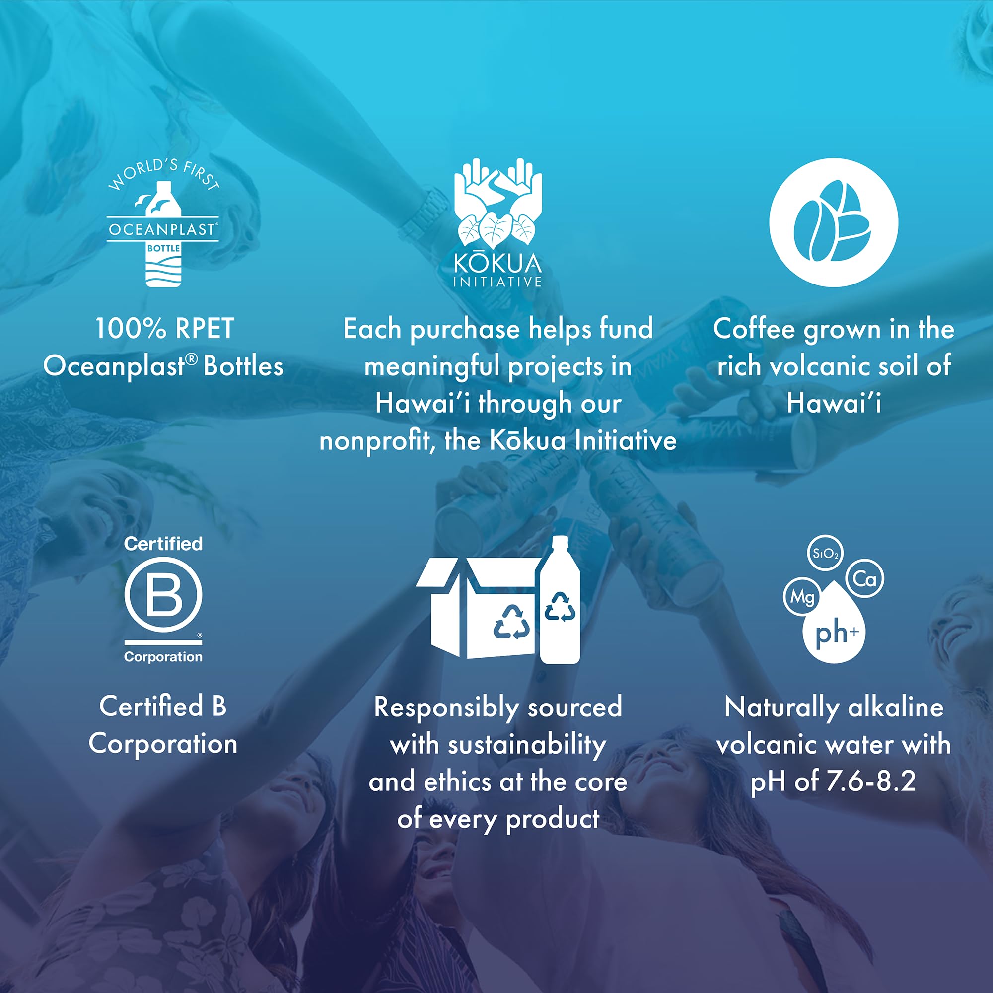 Waiakea Hawaiian Volcanic Water, Naturally Alkaline, 100% Recycled Bottle, 1L (Pack of 12), 33.8 Fl Oz (Pack of 12)