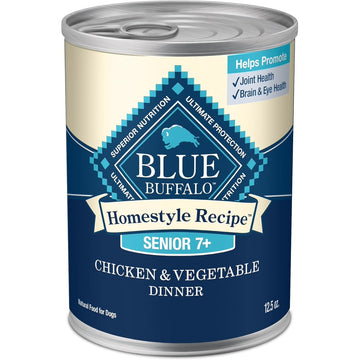 Blue Buffalo Homestyle Recipe Senior Wet Dog Food, Made with Natural Ingredients, Chicken Dinner with Garden Vegetables, 12.5-oz Cans (12 Count)