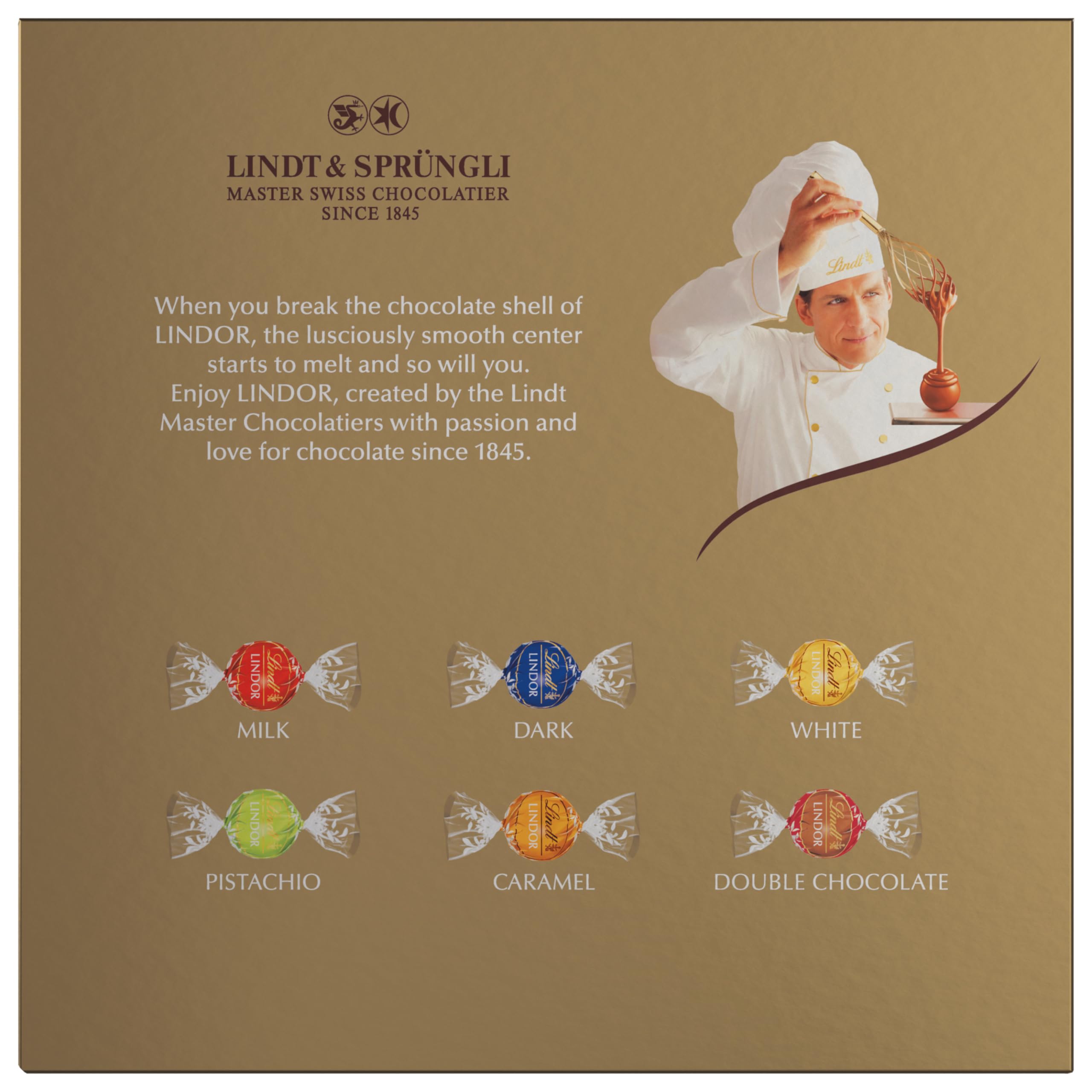 Lindt LINDOR Assorted Chocolate Truffles 90 Count Gift Box, Chocolate Candy with Smooth, Melting Truffle Center, 38.4 oz. Box