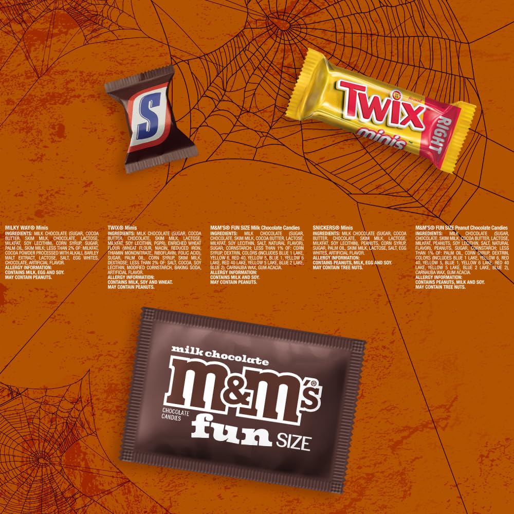 SNICKERS, TWIX & MILKY WAY Minis Assorted Chocolate Candy Variety Pack, Candy Bag, 150 Ct Bulk Bag