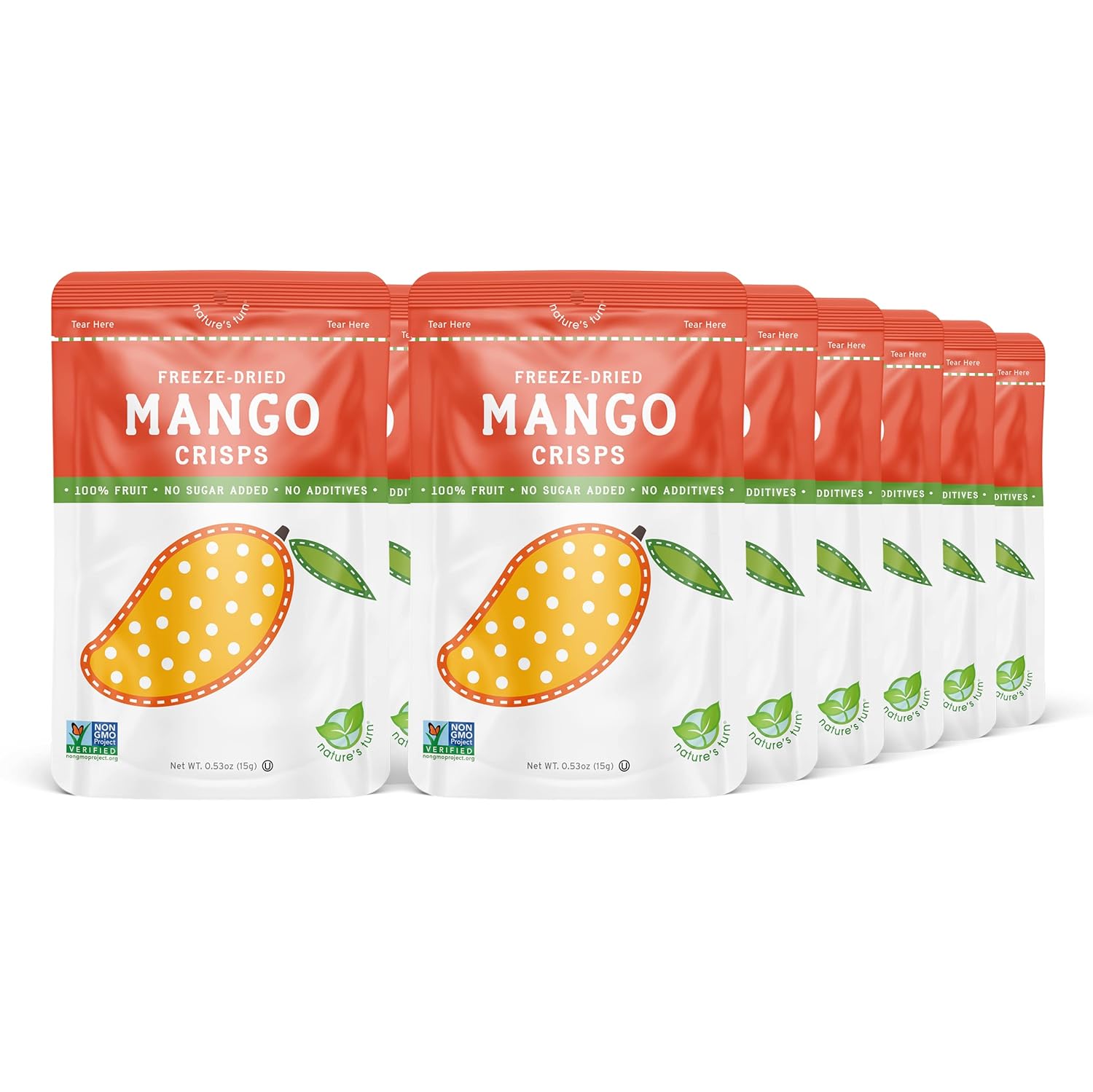 Nature’s Turn Freeze-Dried Strawberry Crisps – Healthy, Gluten-Free, Crispy & Delicious, Plant-Based Snack, Ideal for Cereal, Smoothies, School Lunches, & On-the-Go, Bags of 12 (0.53 oz Each)